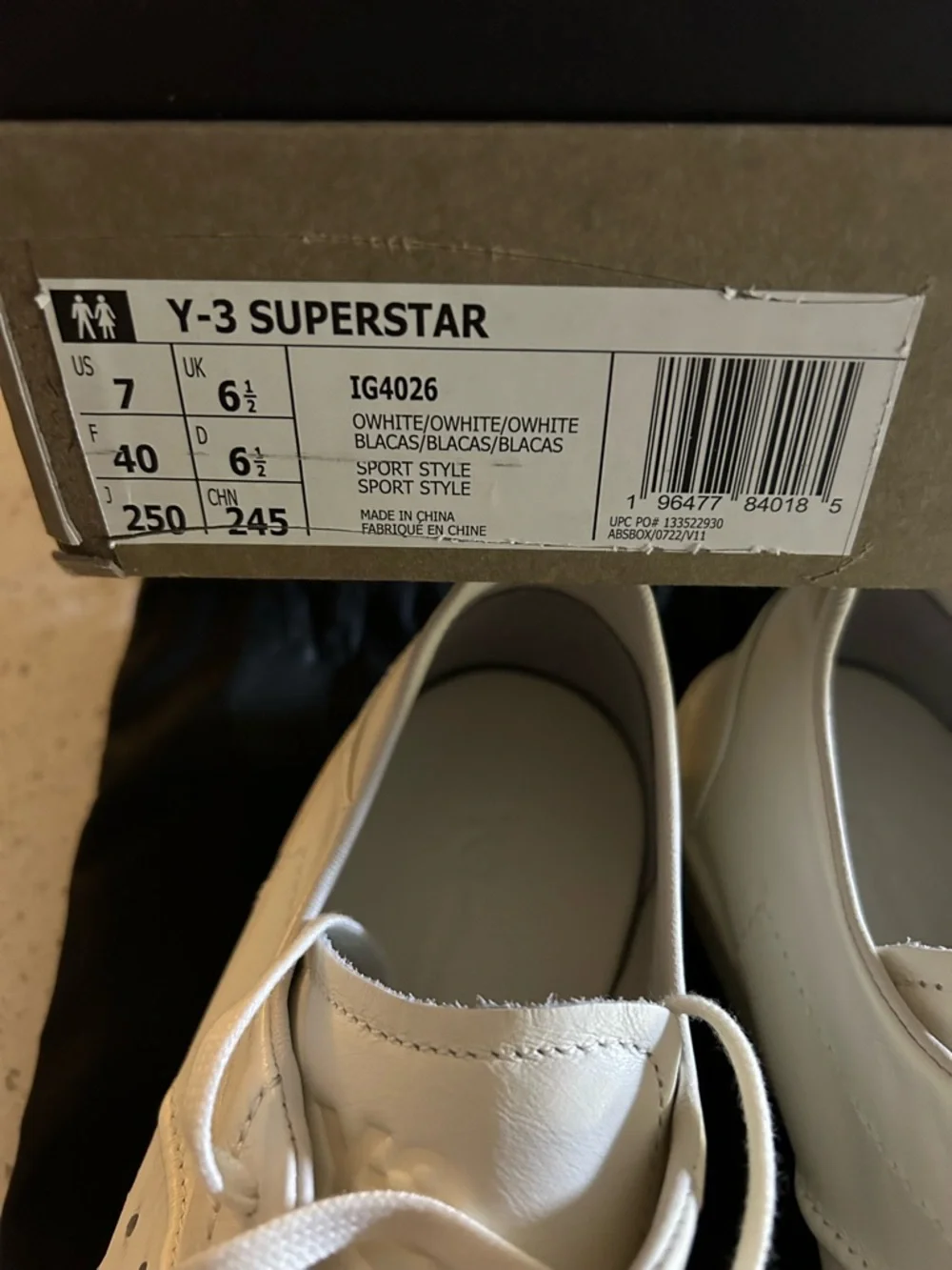 ADIDAS Y-3 SUPERSTAR YOHJI YAMAMOTO LEATHER SNEAKERS SIZE 8 - Picture 10 of 13